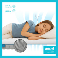 Colchón Amori Junior – Colchón Viscoelástico para Cama Pequeña Infantil Cómodo y Transpirable