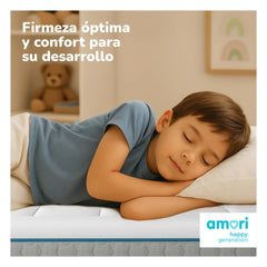 Colchón Amori Junior – Colchón Viscoelástico para Cama Pequeña Infantil Cómodo y Transpirable